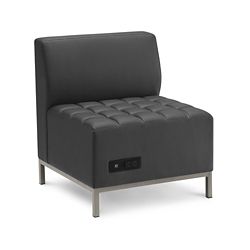 Traffic Modular Seating Armless Guest Chair with Power Outlets