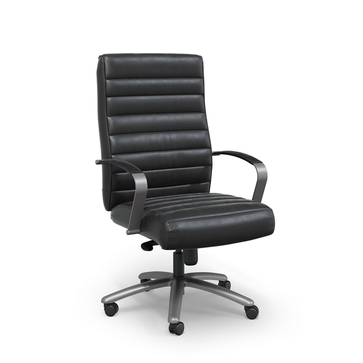 Rivet Faux Leather High-Back Office Chair