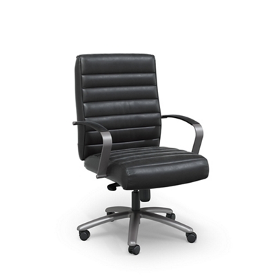 Rivet Faux Leather Mid-Back Office Chair