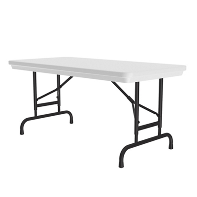 Lightweight Adjustable Height Plastic Folding Table - 48"W x 24"D