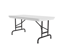 Lightweight Adjustable Height Plastic Folding Table - 48"W x 24"D