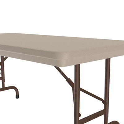 Lightweight Adjustable Height Plastic Folding Table - 48