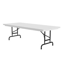 Lightweight Adjustable Height Plastic Folding Table - 60"W x 30"D