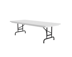 Lightweight Adjustable Height Plastic Folding Table - 72"W x 30"D