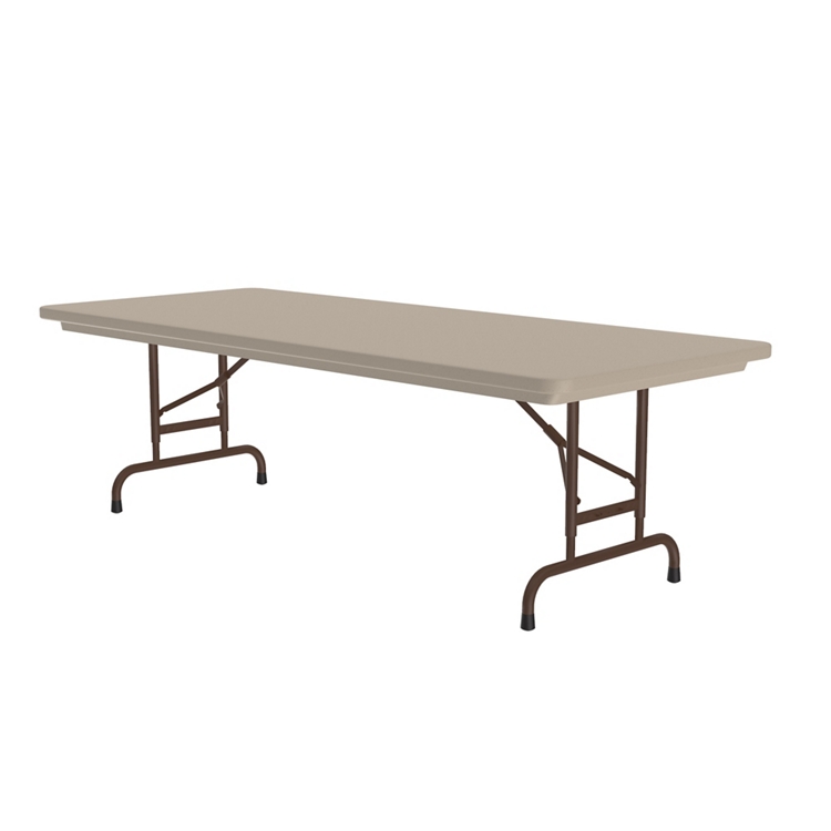 Lightweight Adjustable Height Plastic Folding Table - 96