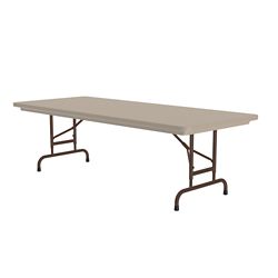 Lightweight Adjustable Height Plastic Folding Table - 96"W x 30"D