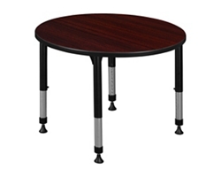 Merit Round Height-Adjustable Table - 42"D