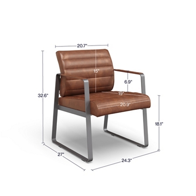Rivet Faux Leather Guest Chair