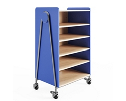 Whiffle Rolling Storage Cart w/ Hanging Storage & Shelves - 60”H