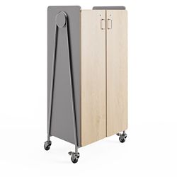 Whiffle Rolling Storage Cart w/ Hanging Storage & Shelves - 60”H