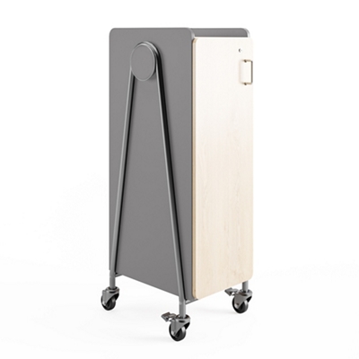 Whiffle Rolling Storage Cart w/ Bins & Door - 48”H