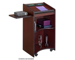 Executive Mobile Lectern with Side Shelf
