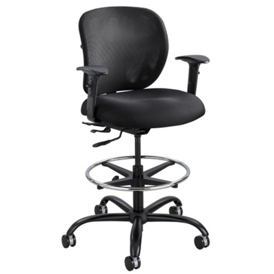 24/7 Big and Tall Mesh Back Ergonomic Stool with Arms