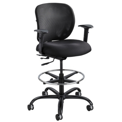 24 7 Big and Tall Mesh Back Ergonomic Stool with Arms 350 lb