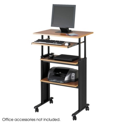 Adjustable Standing Height Computer Workstation with Casters
