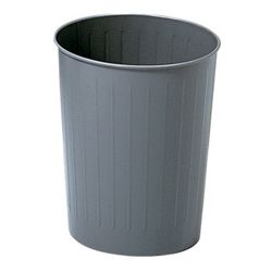 Round Fire and Puncture Resistant Steel Trash Can- 23 1/2 Quart Capacity