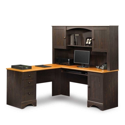 Corner L Desk With Hutch And Reversible Storage By Sauder Office