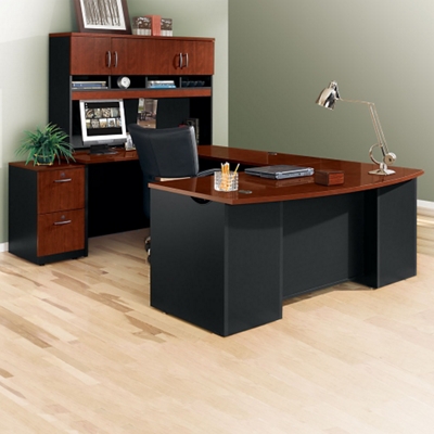 Executive Bowfront U Desk With Hutch 72 W By Sauder Office