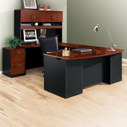 U Shaped Desk Shop Wrap Around Desk With Desk Hutch Nbf Com