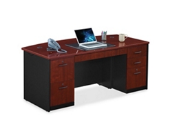 Via Locking Double Pedestal Executive Bowfront Desk