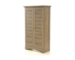 Harbor View Four Shelf Storage Cabinet with Louvered Doors