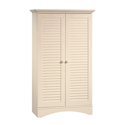 Harbor View Four Shelf Storage Cabinet with Louvered Doors