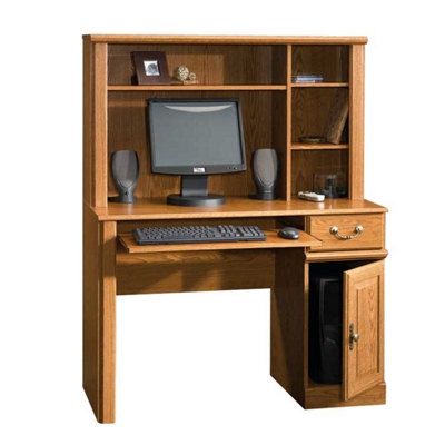 Compact Computer Desk with Hutch
