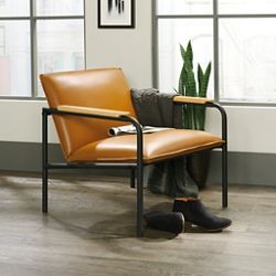 Lounge Chair with Wooden Arm Caps