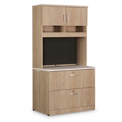 Via Two Drawer Lateral Storage File with Hutch