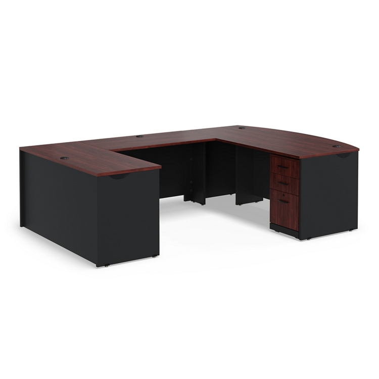 Via U-Shaped Bowfront Desk - 72"W x 107"D