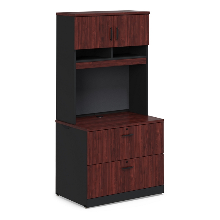 Via 2 Drawer Lateral File with Hutch - 37