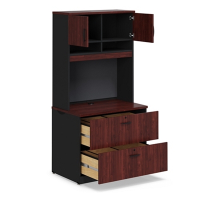 Via 2 Drawer Lateral File with Hutch - 37