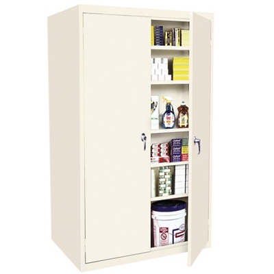 Classic Series Combination Storage Cabinet with Adjustable Shelves in Putty  (36 in. W x 72 in. H x 24 in. D)