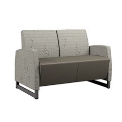 Behavioral Health Vinyl Loveseat with Upholstered Arms
