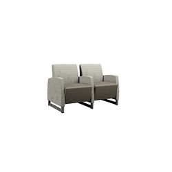 Behavioral Health Vinyl Double Guest Chair with Upholstered Arms