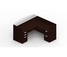 Contemporary Double Pedestal L-Shaped Reception Desk - 71"Wx72"D