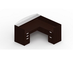 Contemporary Double Pedestal L-Shaped Reception Desk - 71"Wx72"D