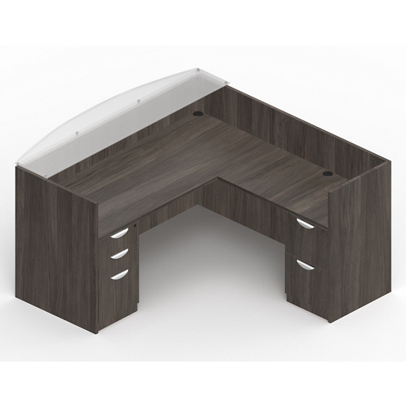Contemporary Reversible Double Pedestal L-Shaped Reception Desk - 71"W x 72"D