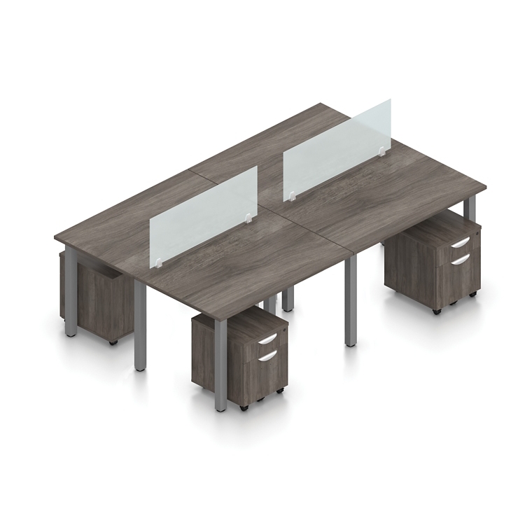Contemporary 4-Person Workstation - 96