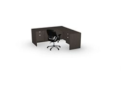 Contemporary L-Shaped Desk with File Storage 71”Wx78”D