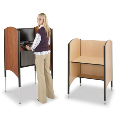 Adjustable Height Kiosk for Standing or Sitting