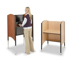 Adjustable Height Kiosk for Standing or Sitting