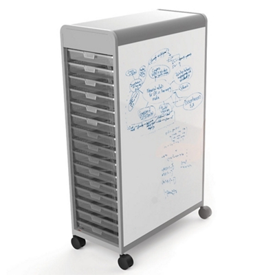 26 Tote Mobile Two-Sided Whiteboard Storage Unit