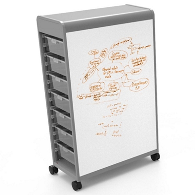 14 Tote Mobile Two-Sided Whiteboard Storage Unit