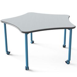 Five-Point Star Table with Casters - 48" Diameter
