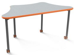 Trapezoid Mobile Table- 60"W x 30"D