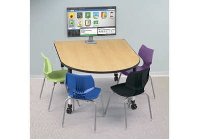 Adjustable Height Medium Size Media Table with Two Outlets - 60" x 48"