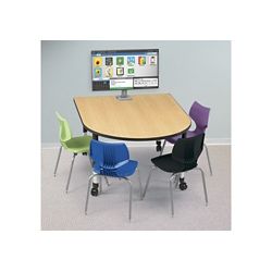 Adjustable Height Medium Size Media Table with Two Outlets - 60" x 48"