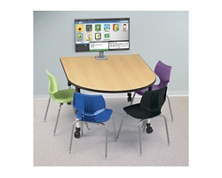 Adjustable Height Medium Size Media Table with Two Outlets - 60" x 48"