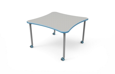 Rounded Square Table with Casters - 48"W x 48"D